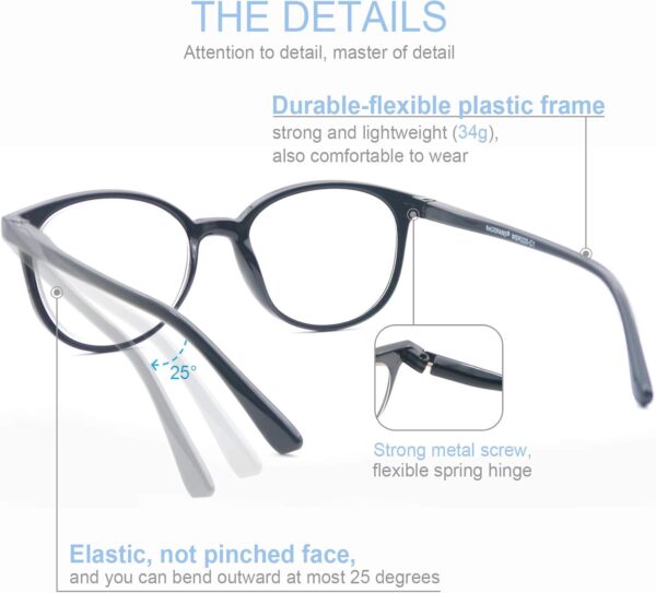 Un Pack de 4 Gafas de Lectura 1.5 /Gafas para Presbicia para Hombres y Mujeres,Buena Vision Ligeras Comodas,Vista de Cerca/Vista Cansada - Image 4