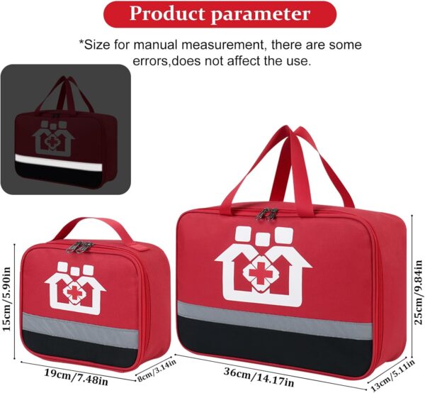 Bolsa de medicamentos, 2 piezas bolsa de medicamentos, bolsa de primeros auxilios impermeable, bolsa de emergencia médica de gran capacidad, bolsa de almacenamiento vacía para la escuela, viajes, - Image 2