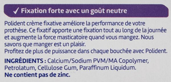 Polident Crema Fijativa para Prótesis Dentales Parciales/Completas Cuidado y Tolerancia 77 g - Image 5