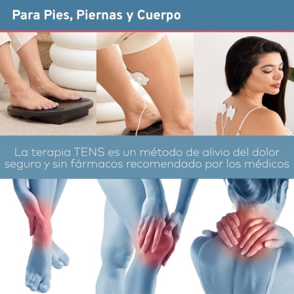 TERAPIO Electro Estimulador Circulatorio. Masajeador de Pies, Piernas y Cuerpo. Aparato de Masaje Médico Certificado para Mejorar la Circulación Sanguínea con Tecnologías de TENS y EMS. - Image 6