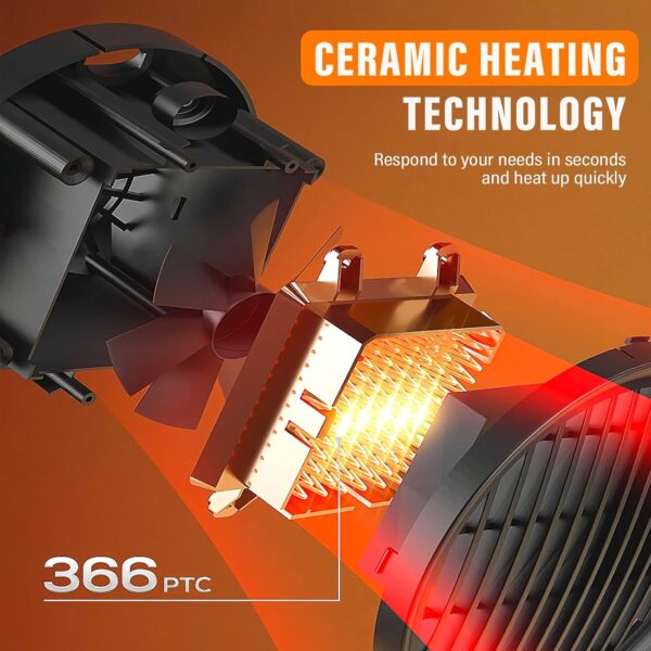 Calefacción, Mini Calefactor, Silencioso, 500W, Bajo Consumo Pequeños Portátil, PTC Calentador de Cerámica, con Protección Contra Sobrecalentamiento, Para Casa, Habitaciones y Oficinas - Image 4