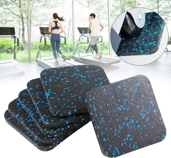 ZSooner - Almohadillas para amortiguación de cinta de correr, Juego de 6 unidades, antiabrasión, aislamiento acústico, protege el suelo, No nulo, negro, 4 piezas - Image 6