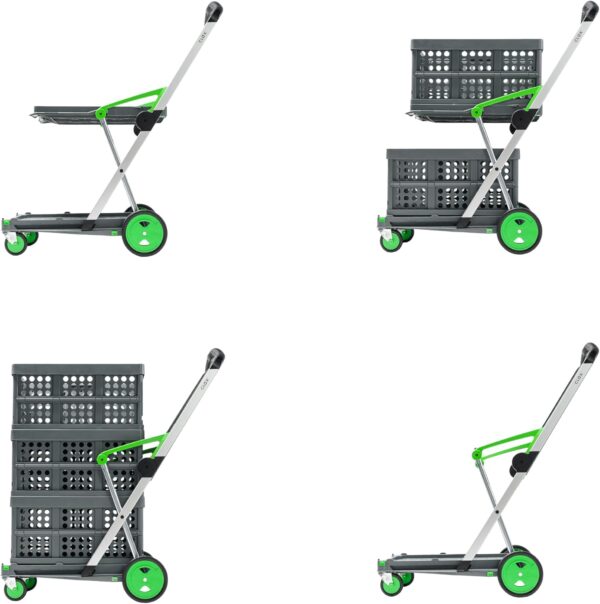 CLAX® El Innovador Carro de la Compra | Carrito | Carro de la Compra | Carro de almacenaje | con 2 Cajas Plegables - Image 3