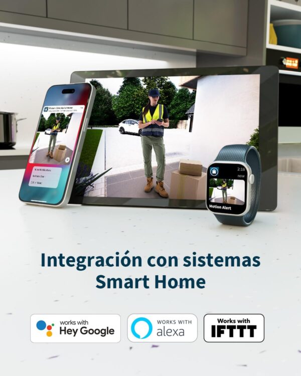 Arlo Essential 2 Camara Vigilancia WiFi Exterior HD, Camara Vigilancia WiFi Interior, Sensor de Movimiento, Alarmas Para Casa, Visión Nocturna En Color, Prueba Arlo Secure Incluida, 4 Cámaras, Blancas - Image 8
