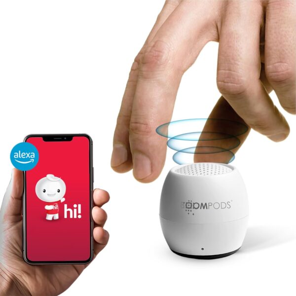 Boompods Zero Talk Mini Altavoz Bluetooth portátil con Amazon Alexa Integrado, Dispositivos Inteligentes, pequeño Altavoz inalámbrico Impermeable IPX6, 5 Horas de reproducción, micrófono para Ducha,