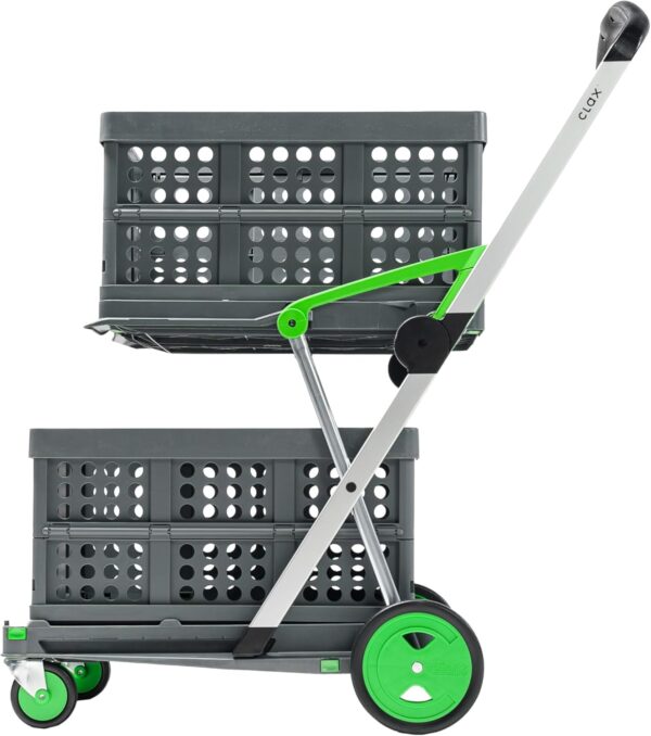 CLAX® El Innovador Carro de la Compra | Carrito | Carro de la Compra | Carro de almacenaje | con 2 Cajas Plegables