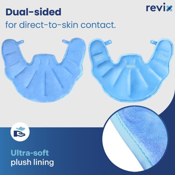 REVIX Bolsas de hielo para aliviar el dolor en el cuello y los hombros, envueltas en bolsas de hielo para el cuello de gel reutilizables y forradas de peluche suaves - Image 4