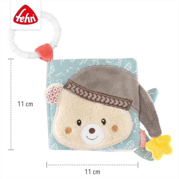 Fehn Libro blandito Bruno - libro táctil de tela con motivos de animales - libro juguete de tela para colgar en cochecitos y sillas de coche - libro crepitante para bebés y niños mayores de 0 meses - Image 4