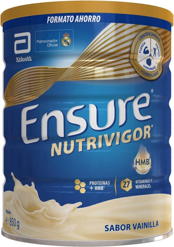 Ensure Nutrivigor - Complemento Alimenticio para Adultos, con HMB, Proteínas, Vitaminas y Minerales, como el Calcio- Sabor Vainilla- 850 g