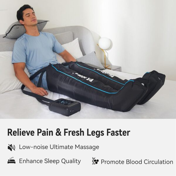 FIT KING Inalámbrico Masajeador de Piernas, Botas Presoterapia para Piernas Recargable Masajeador para el Dolor y la Circulación Sistema de Recuperación Rápida Relajación Post-Entrenamiento(Medio) - Image 3