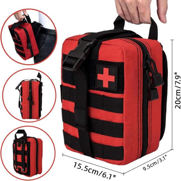 Krisvie 2Pcs Médica Bolsa Primeros Auxilios Bolsa Táctica Compacta Botiquín y el Esquileo de Los Primeros Auxilios - Image 3
