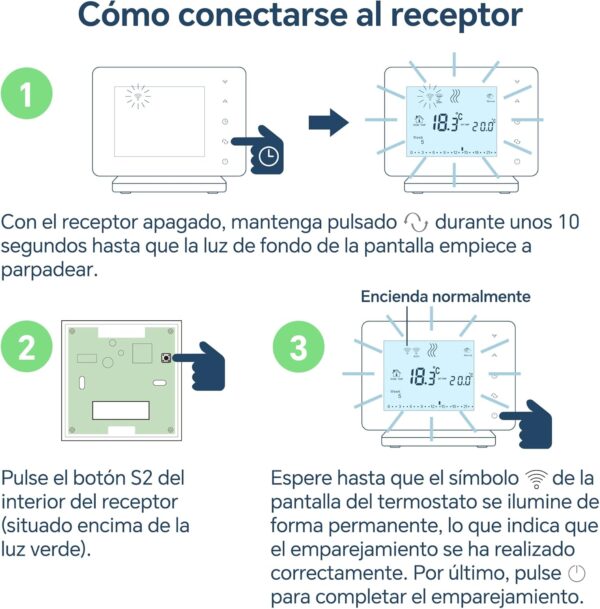 Termostato WiFi de caledera con Alexa,Control Vocal.Termostato programable Tuya,Control Remoto por App o la Pantalla de táctil.Termostato Portátil para Calefaccion de Gas/Agua 306RF - Image 8