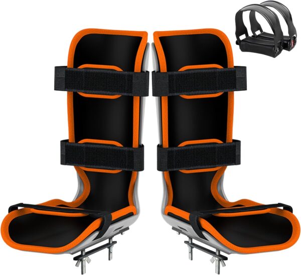 HNLIY Soporte para piernas para ejercitador de Pedal motorizado y Mini Bicicleta estática eléctrica, férula Suave Universal y Pedales, 1 par Cada uno, Gris