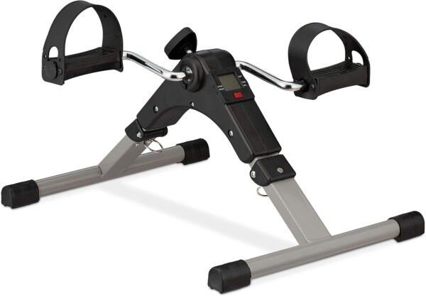 Relaxdays Arm-und Beintrainer Entrenador de Brazos y Piernas, Plegable, para Oficina, en Casa, Mini Bicicleta Estática, 39x36x49,5 cm, Negro