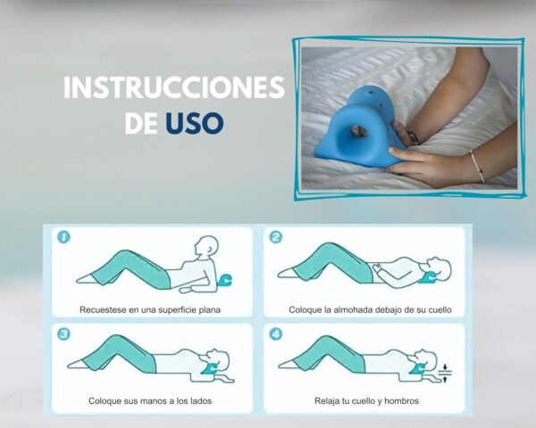 ABB4US | Almohada con 8 Puntos magnéticos para Mayor Alivio del Dolor de Cuello | Dispositivo tracción Cervical Corrector de Postura | relaja, estira y Alivia tensión | Neck Cloud (Celeste) - Image 11