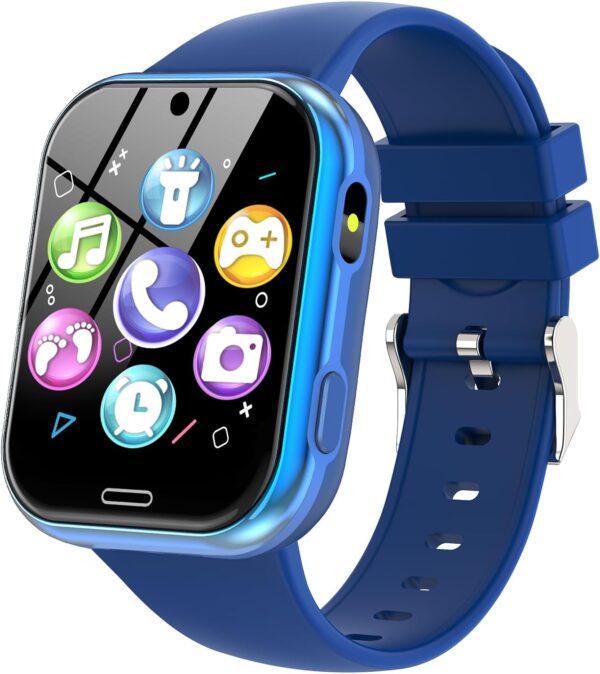 Igreeman Reloj Inteligente Niños-Smartwatch Telefónica para Niño y Niña con Llamar 19 Juegos Podómetro SOS Audiolibro Música Cámara Linterna Despertador-Reloj Niños Regalo para niños 4-10 años(Azul)
