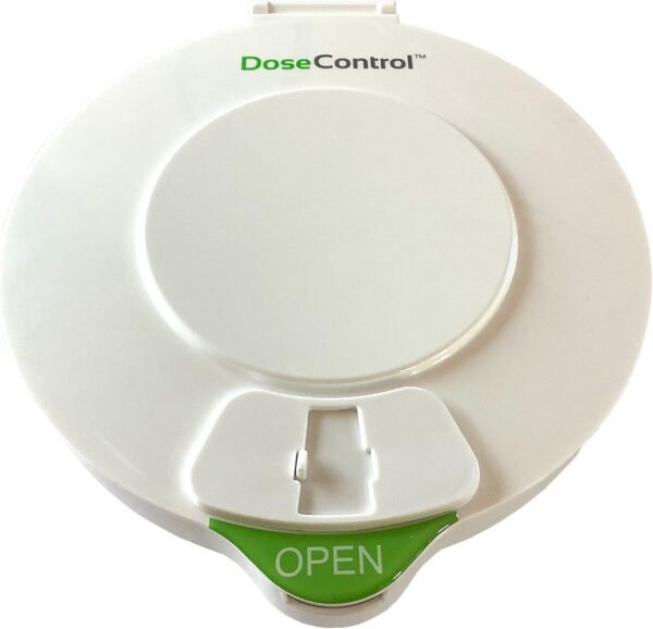 DoseControl Dispensador de pastillas electrónico automático con alarma, Tapa blanca, Plantillas de dosificación en español, Pastillero semanal de medicamentos, Modelo 2021, Gran pantalla, 9 alarmas - Image 2