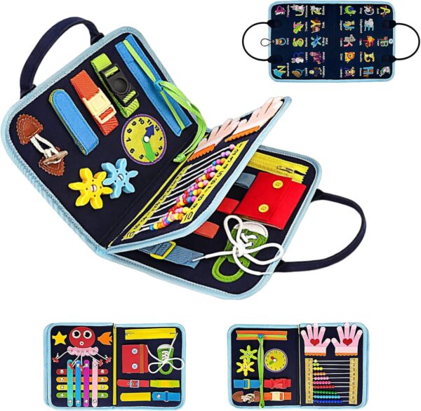 Manta Sensorial para Demencia, Actividades Reconfortantes y Relajantes para Demencia de Personas Mayores, Fidget Blanket, Ayuda para Alzheimer/Demencia/Asperger/Autismo y Ansiedad