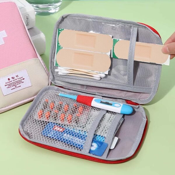 Disnace Bolsa Médica Vacía, Botiquín de Primeros Auxilios, Mini Botiquín de Medicina, Neceser Medicamentos Viaje, Mini Botiquín Médico Vacío, Kit De Primeros Auxilios De Viaje Portátil (Rojo) - Image 5