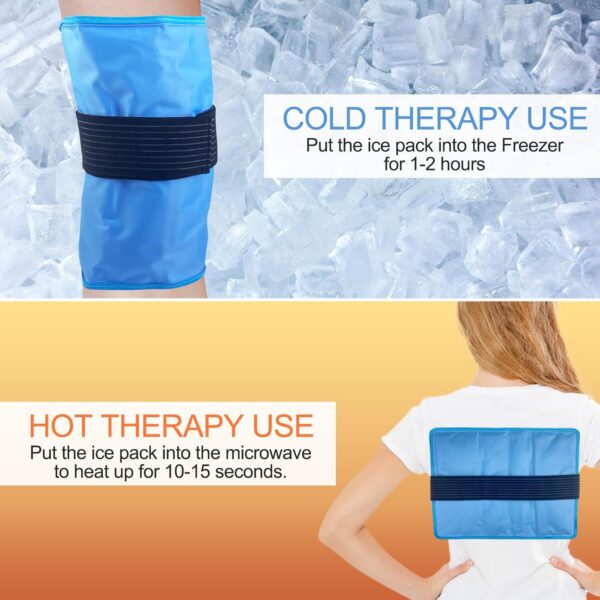 Lectorias Pack de 1 Bolsa de Gel Frio o Calor, Bolsas Hielo para Aliviar el Dolor de Rodilla, Terapia de Frío Caliente 36X28cm Grande para Hombros Rodillas Codos Caderas Espalda de Dolores y Lesiones. - Image 6