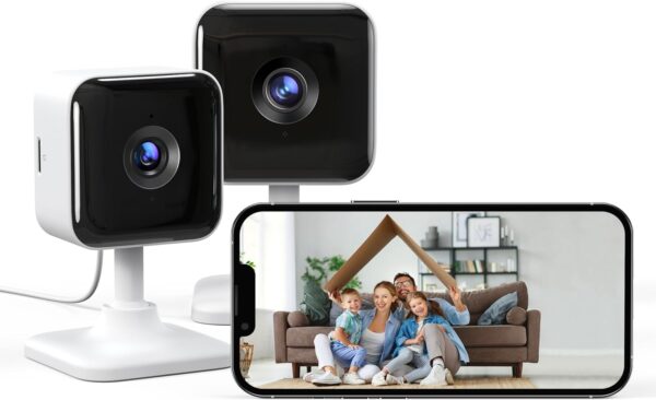 GNCC Camaras Vigilancia Domicilio WiFi 1080P, 2 Pack Cámara Bebé, Visión Nocturna Mejorada, Alarma en Tiempo Real, Detección de Movimiento/Sonido, Audio Bidireccional, Almacenamiento SD y en la Nube