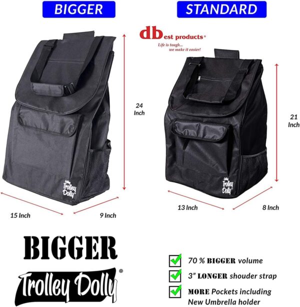 dbest products Bigger Carrito Dolly, Negro de Compras Plegable Carro de comestibles - Image 3