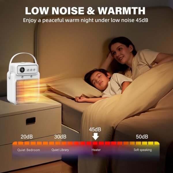 Downy Calefactor Bajo Consumo, 2000W Calefactor Baño Cerámico con 3 Modos Ajustable, Calefactor Electrico para Oficina, Dormitorio - Image 6