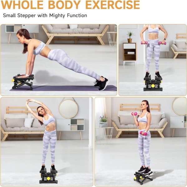 Mini stepper 2 en 1 para casa con Power Ropes, Swing Up Down Stepper con pantalla LCD, entrenador de pierna/brazos, entrenamiento en casa para ejercicios - Image 5