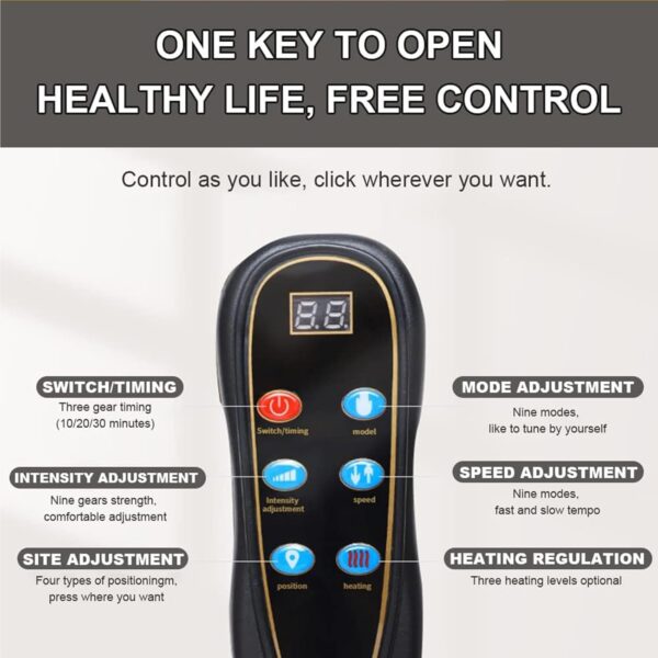 SSLW Estera De Masaje De Cuerpo Completo con Calor para Aliviar El Dolor De Espalda, Cama De Masaje De Espalda con 10 Motores Vibratorios, Vibración, Amasamiento Y Masaje De Todo El Cuerpo del Cuello - Image 5