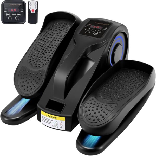 Rollingsurfer Máquina Elíptica Bajo Escritorio, Entrenador Elíptico de Velocidades Ajustables con Mando a Distancia, Stepper Elíptico Portátil Compacto para Adolescentes, Mayores y Adultos