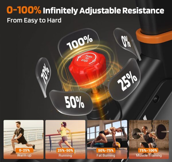 DMASUN Bicicleta estática de resistencia magnética, bicicleta de ciclismo para interiores, bicicleta de ciclismo con cómodo cojín de asiento, pantalla digital con pulso - Image 4