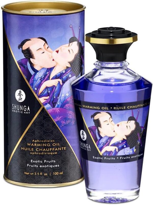 Aceite de Masaje Afrodisíaco Efecto Calor de Frutas Exóticas 100 ml. – Shunga - Juego para tus sentidos: estimula tu tacto, tu gusto y tu olfato!