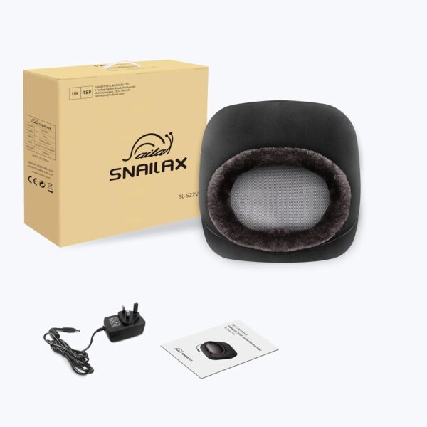 Snailax - Calentador de pies con masaje, vibración y cojín de calefacción para pies acogedores con 5 modos de masaje y 2 terapia de calefacción, cojín de masaje eléctrico calentado para pies, espalda - Image 8