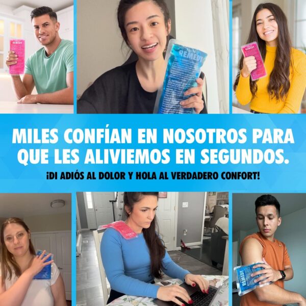 Bolsa Gel Frío para Lesiones Reutilizable (27 cm x 13 cm) - Bolsa Gel Frío y Calor Flexible y Suave para Alivio del Dolor de Rodilla, Espalda, Cuello,Tobillo y Rehabilitación [1 Pack, Azul] - Image 7