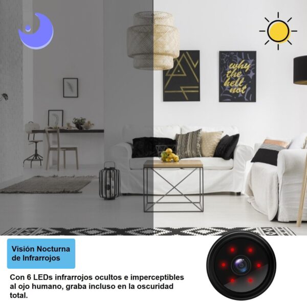 eCorvus Mini Cámara Espía Sin Cables WiFi: Cámaras Ocultas y Camufladas de Vigilancia para Coche, Interior y Casa. Grabación y Videovigilancia Móvil por Internet, Spy Camera para Espiar y Vigilar - Image 3