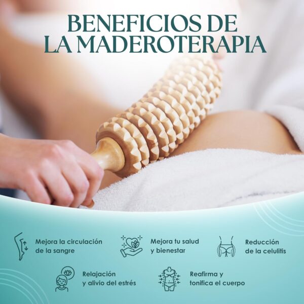 LUSARIS - Kit Maderoterapia Corporal Completo 7 Piezas - Masajeadores Faciales y de Pies Incluidos - Kit Masajes Relajantes - Maderoterapia Abdomen - Maderoterapia Corporal Celulitis - Kit Relajacion - Image 3