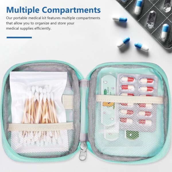 IBXWMNG 1 pz Bolsa de Almacenamiento Médico Multifuncional portátil Impermeable para Primeros Auxilios,Mini Botiquín de Medicina,Bolsa Médica Vacía- Para el hogar, Viajes y Oficina - Image 3