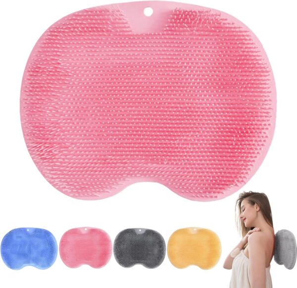 Feet Cleaner (Pink) Cepillo para Masaje de Pies, Almohadilla de masaje de silicona antideslizante, Depurador de pies y espalda para Limpia, Exfolia y Masajea Pies