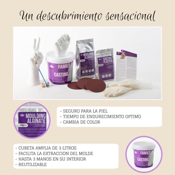 BWAY Moldes Manos Kit - Alginato para Moldes - Escultura Manos Pareja - Fácil de Usar y Excelente Nivel de Detalle - Instrucciones multilingües - Image 8