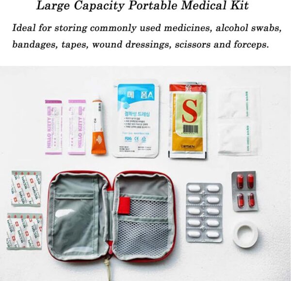 2 Piezas Mini Kit Bolsa Primeros Auxilios, Bolsa Médica Vacio, para Exteriores, Viajes, Camping ( Los Medicamentos no Están Incluidos) - Image 5