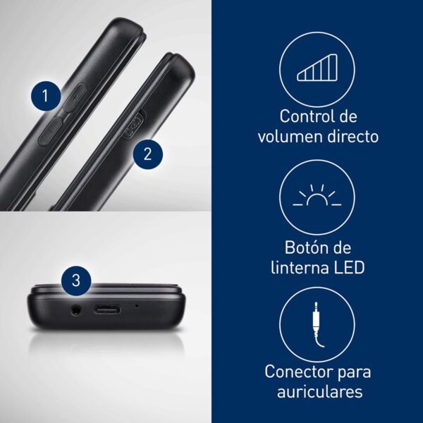 Panasonic KX-TF200 Teléfono Móvil, Doble Banda GSM 900/1800 MHz, LCD TFT en Color de 2,4", Cámara de 0,3 MP, MP3 y Radio FM, Batería Li-Ion de 1000 mAh, Para Audífonos, Tarjeta SIM única, Negro - Image 2