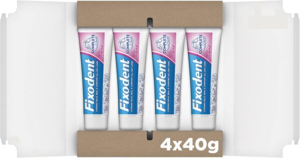 Fixodent Adhesivo completo para prótesis dental 4x40g, Original - Image 2