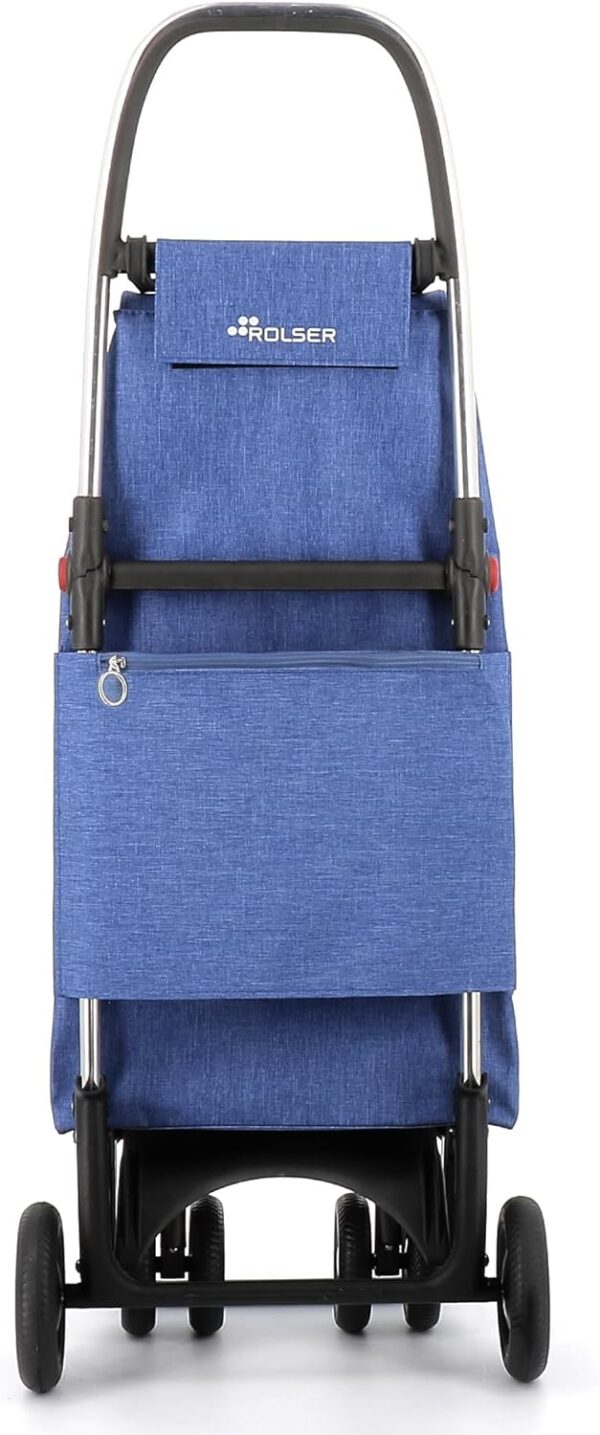 Carro Rolser I-MAX Tweed 4 Ruedas 2 Giratorias Plegable - Azul - Image 4