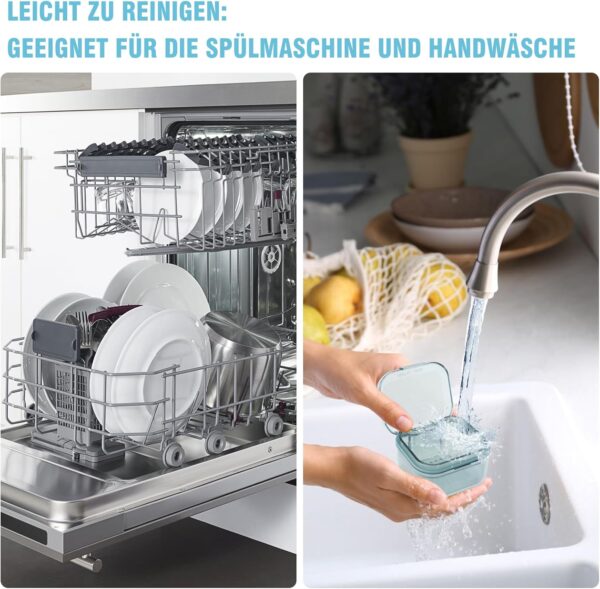 Caja Para Dentadura Postiza Con Cepillo Limpiador, Caja De Ferula Dental, Limpiador Retenedor Dental, Caja Dentadura Ortodoncia, Kit Limpieza De Dentaduras Postizas Para Remojo Limpieza, Azul - Image 8