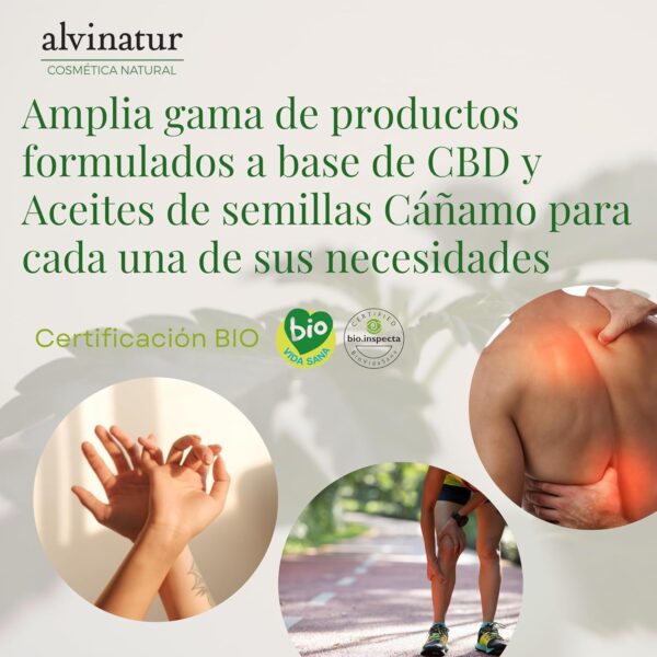 ALVINATUR - Aceite masaje CBD 250ml, Corporal, Masajes relajantes y musculares, Con aceites esenciales, Botella con dosificador - Image 7
