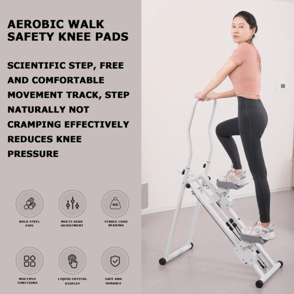 Escalador de Escaleras, Máquina Plegable de Pasos, Equipo de Escalada en Casa con Pantalla Lcd y Manillar Para Piernas, Altura Ajustable Para Todo el Cuerpo, Cardio, Gimnasio, Fitness, Práctica de Mon - Image 3