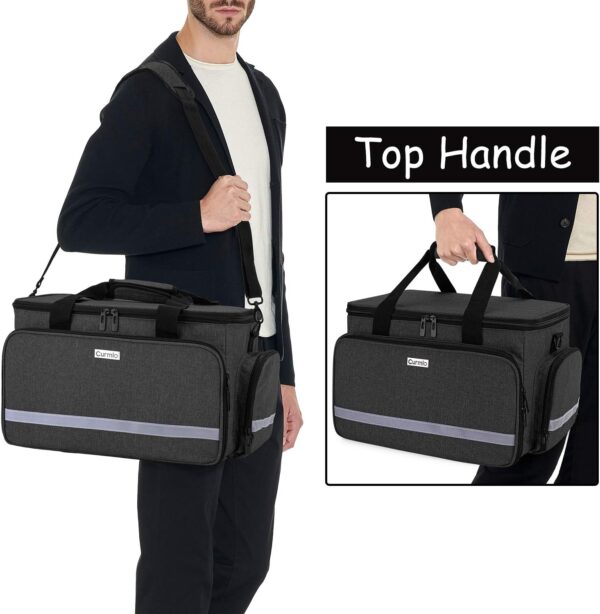 CURMIO Bolsa de Emergencias, Bolsa Médica, Botiquín de Clínica con Divisores Internos y Muchos Bolsillos, Negro - Image 5
