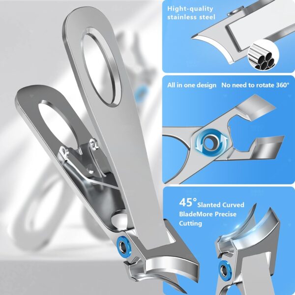 Cortauñas Profesional de Hoja inclinada a 45° para uñas encarnadas gruesas, Ergonomía Cortauñas Set Afiladas para personas mayores Hombre Adult, Cortauñas Manicura para las uñas y las uñas de los pies - Image 5