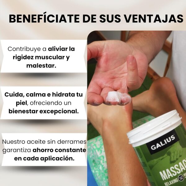 Galius - Pack de 4 Aceites Corporales Sólidos para Masaje 100ml - Aceite Masaje Efecto Frío, Neutro, Relajante, de Romero - Aceites Esenciales - Ideal para Profesionales y Deportistas - No Mancha Ropa - Image 3