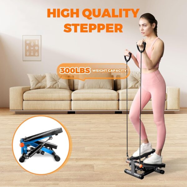 ONETWOFIT Mini Stepper - Mini stepper con bandas de resistencia para el hogar, stepper para entrenamiento, capacidad de carga de hasta 160 kg, stepper hidráulico para el hogar - Image 10